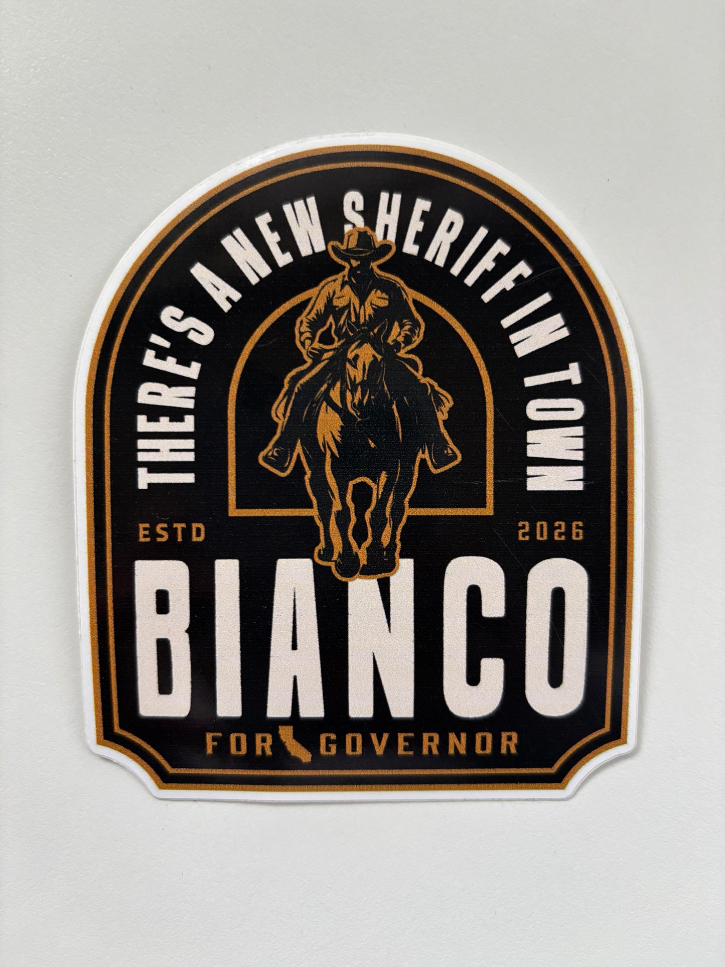 There's a New Sheriff In Town - Bianco for Governor Sticker